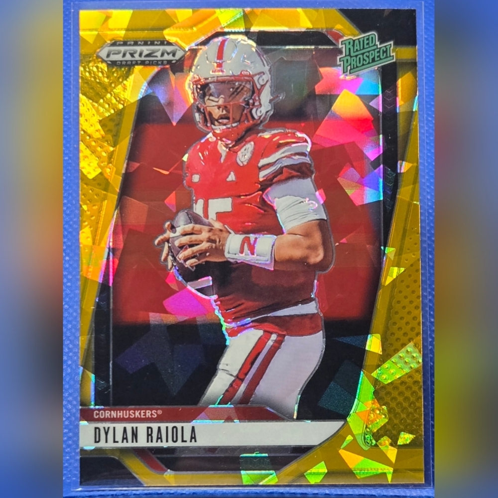 Panini Prizm Rated Prospect Card - GOLD ICE / DYLAN RAIOLA